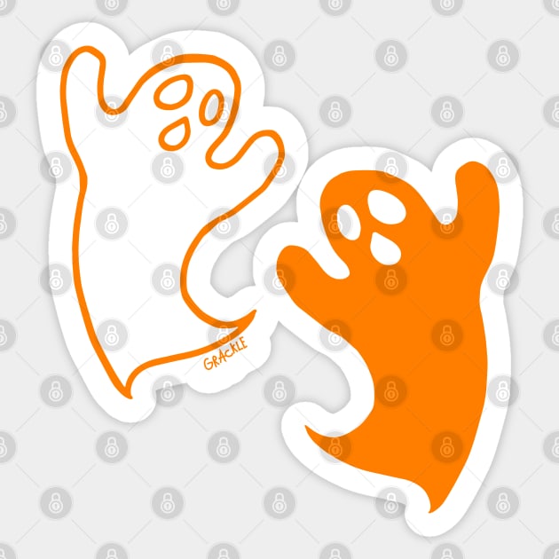 Ghostly Contrast (Orange Version) Sticker by Jan Grackle